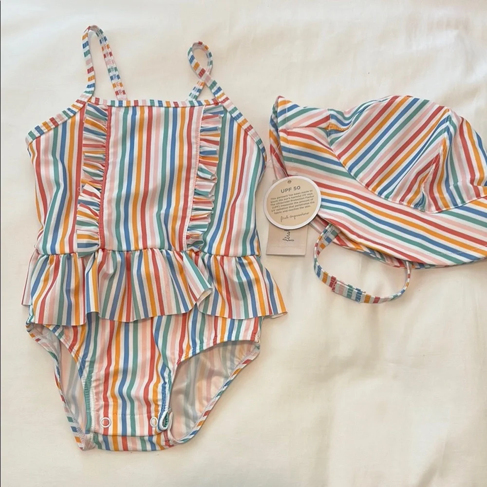 First Impressions Multicolor Striped Swimwear 24 months